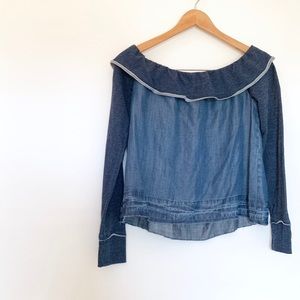 Anthropologie Cloth & Stone Chambray off shoulder